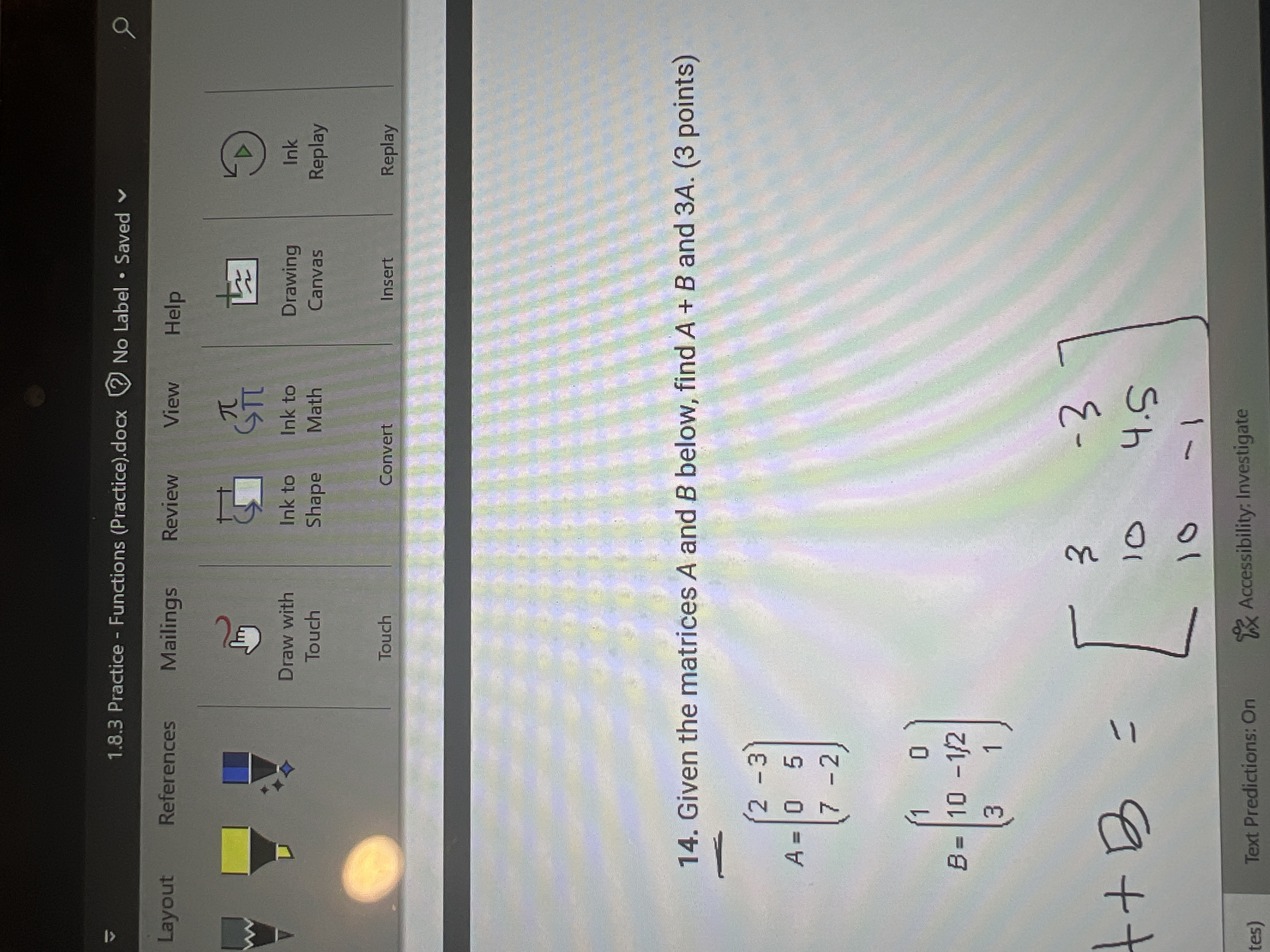  1.8.3 Practice - Functions (Practice).docx ? No Label . Saved v