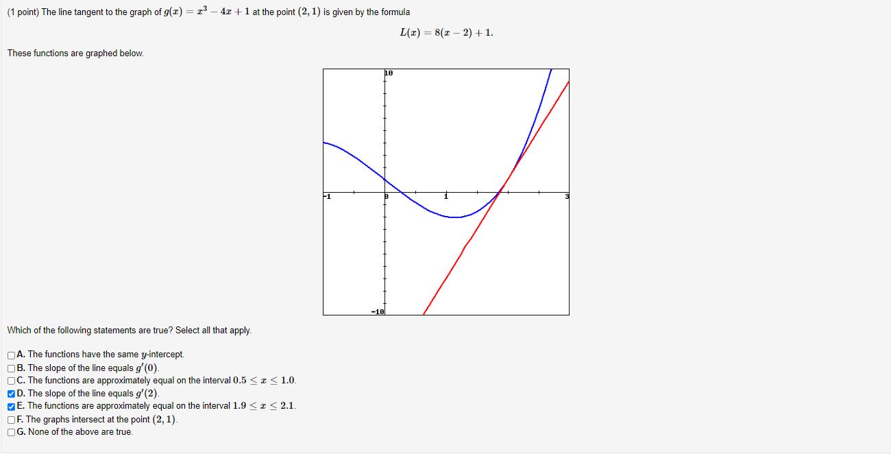 to enlarge the image.(1 point) The line tangent to the graph of
