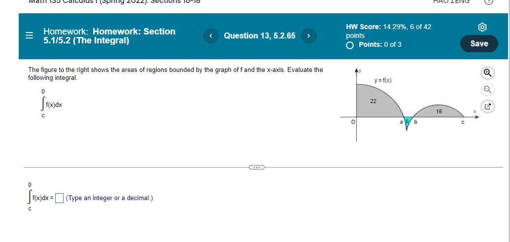 5 22 15 If[) 5.1/5.2 (The Integral) = f(x) b 13 f(