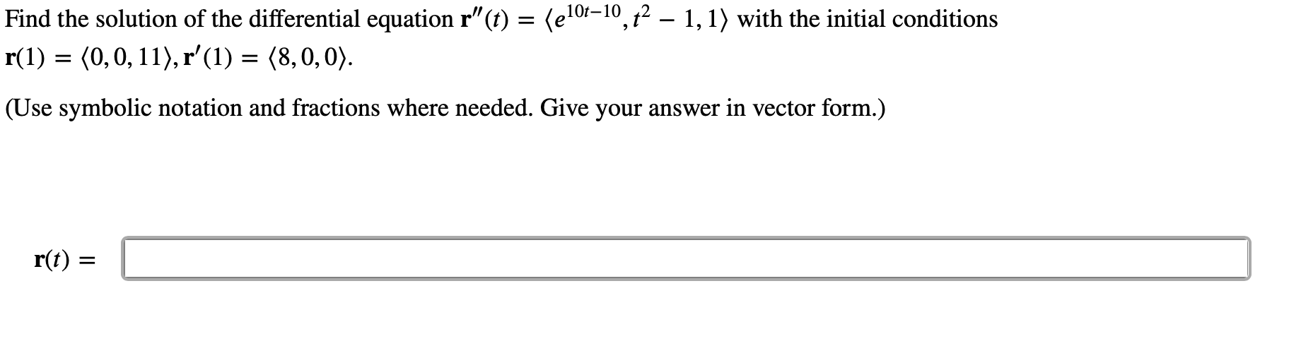 equation 1"\" (t) = (elm10, t2 _ 1, 1) with the initial