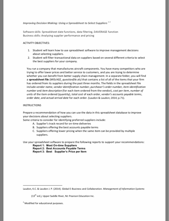 performance and pricing ACTIVITY OBJECTIVES: 1. Student will learn how to use