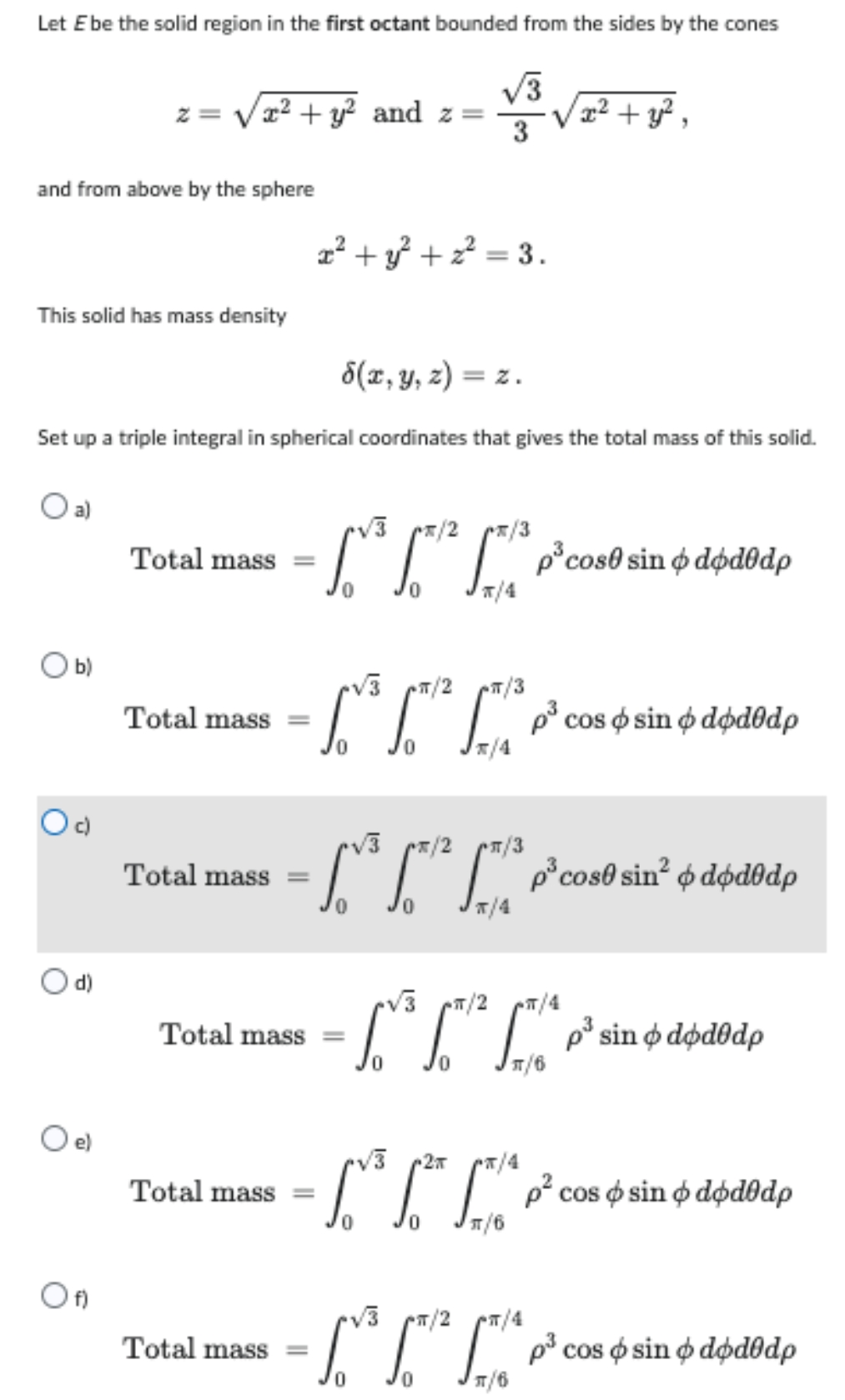  solve this question Let E be the solid region in the