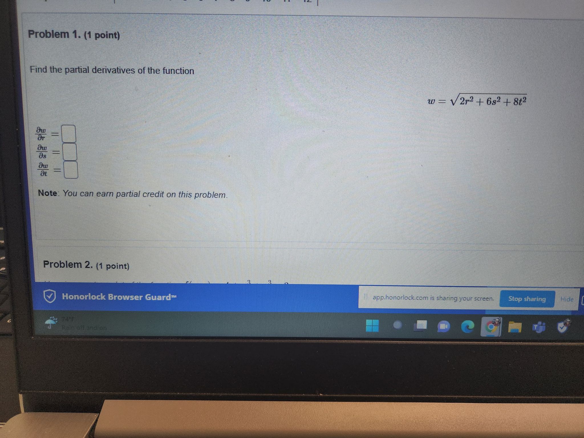 the function w = V272 + 682+ 8t2 ow as Ow at