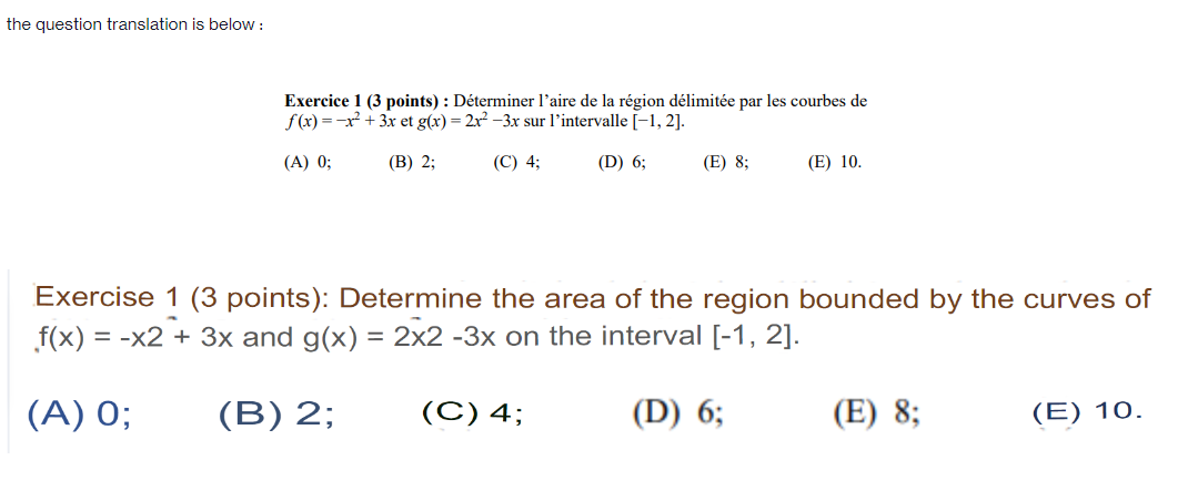 the question translation is below : Exercice 1 (3 points) :