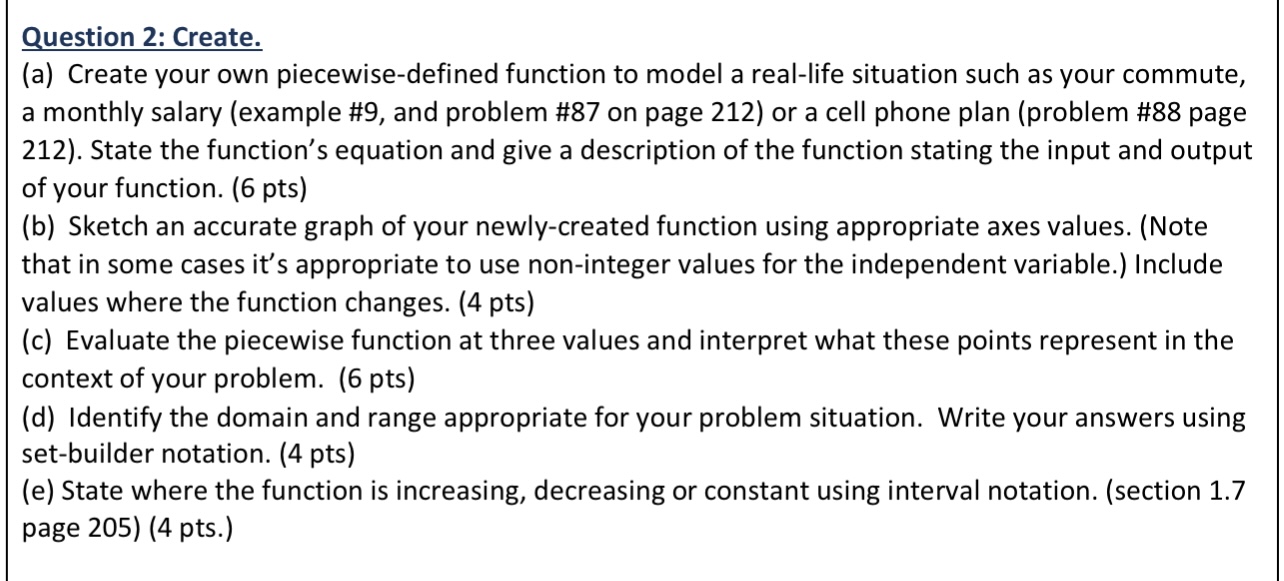 a real-life situation such as your commute, a monthly salary (example #9,
