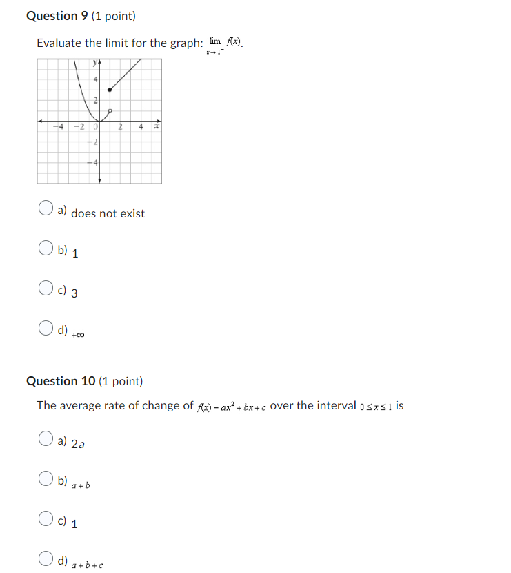 a) +co O b ) 2 Ocl - co O d) -