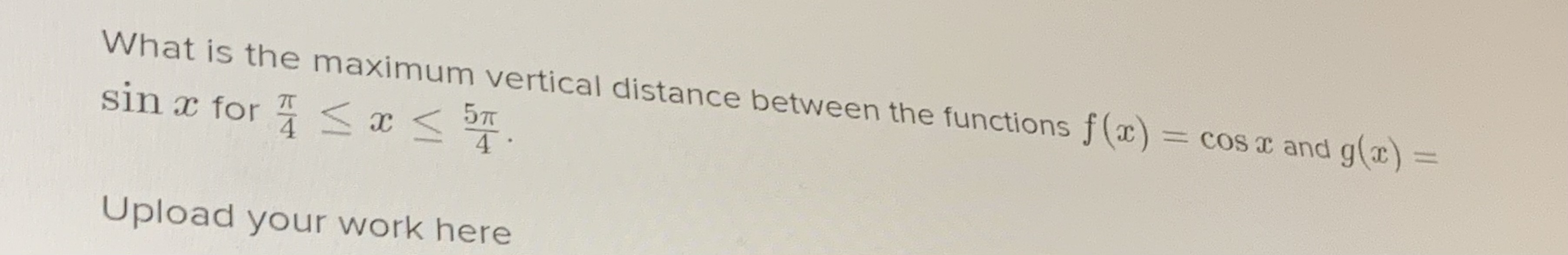 no calculators allowed What is the maximum vertical distance between the
