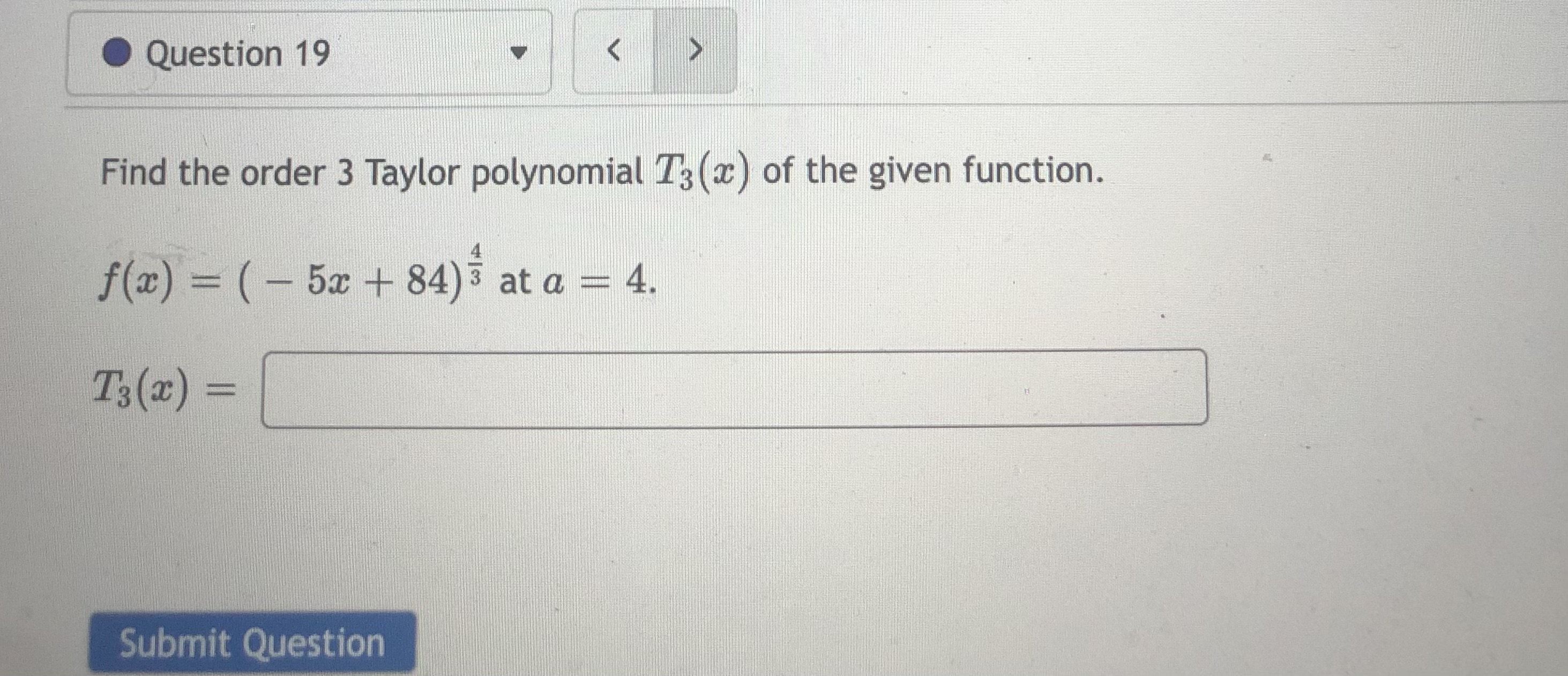= 1. OO n=1 Submit Question\fQuestion 19