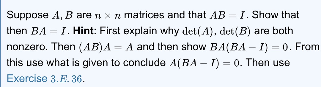  For this question, how do you get BA(BA - I) =