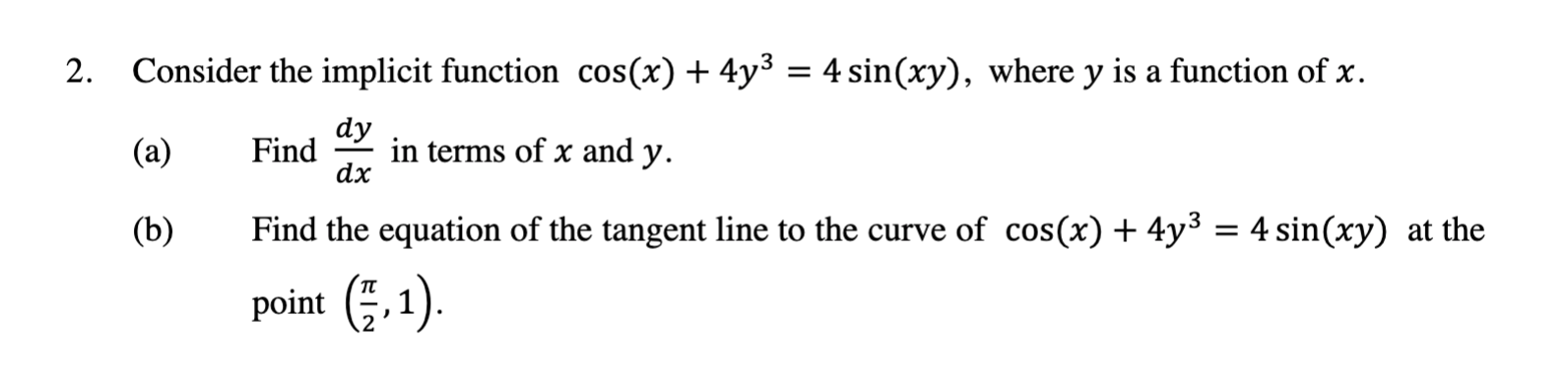 where y is a function of x. d. (a) Find i in