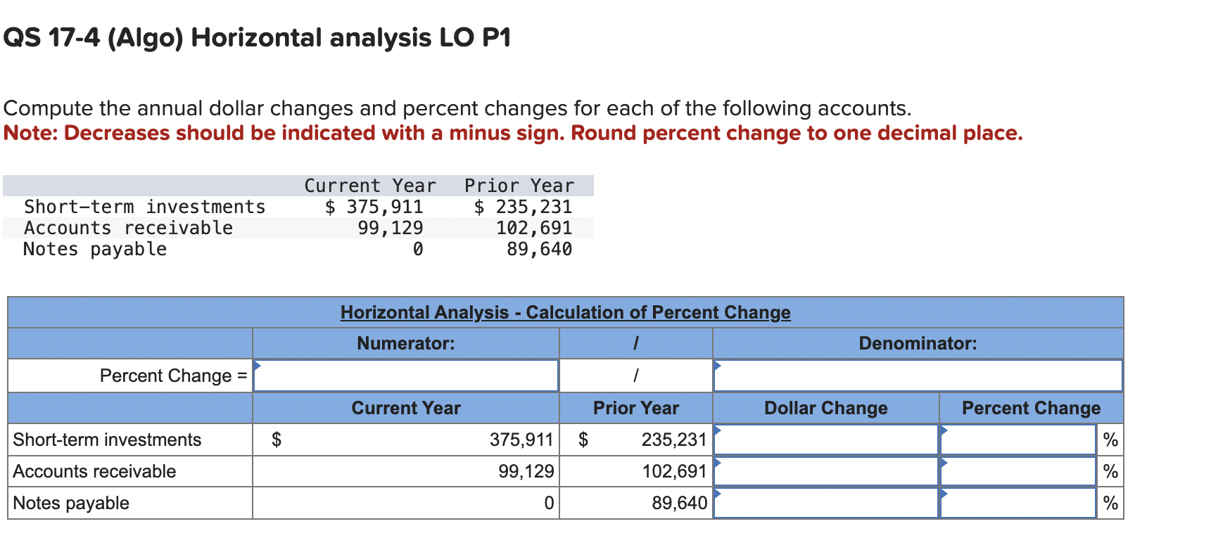  QS 17-9(Static) Computing current ratio and acid-test ratio LO P3 Pritchett