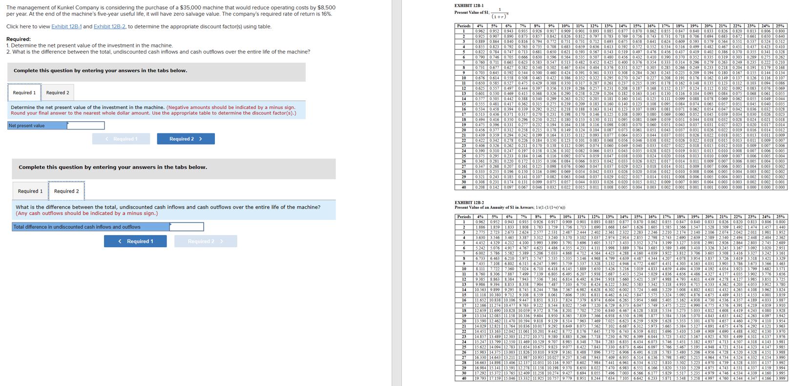 machine that would reduce operating costs by $8,500 per year. At the