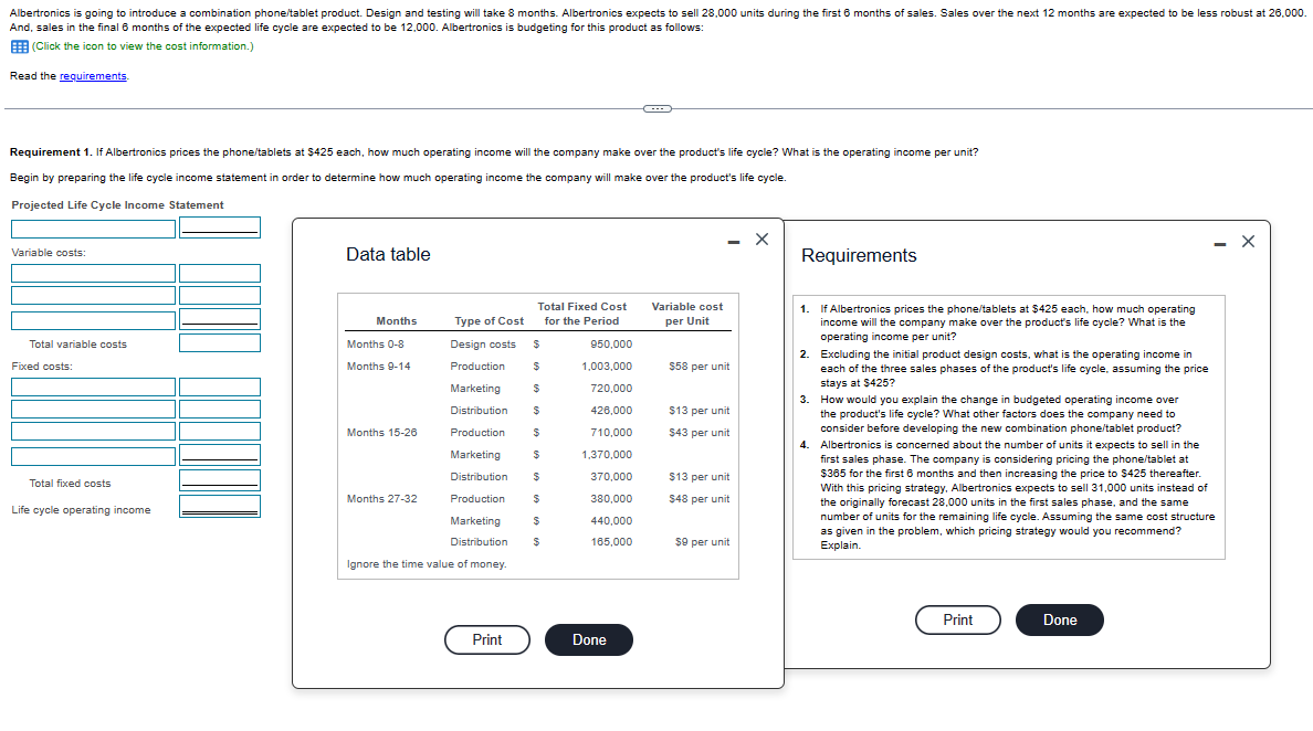 PLEASE OPEN IMAGE AND ANSWER ALL THE BOXES Albertronics is going