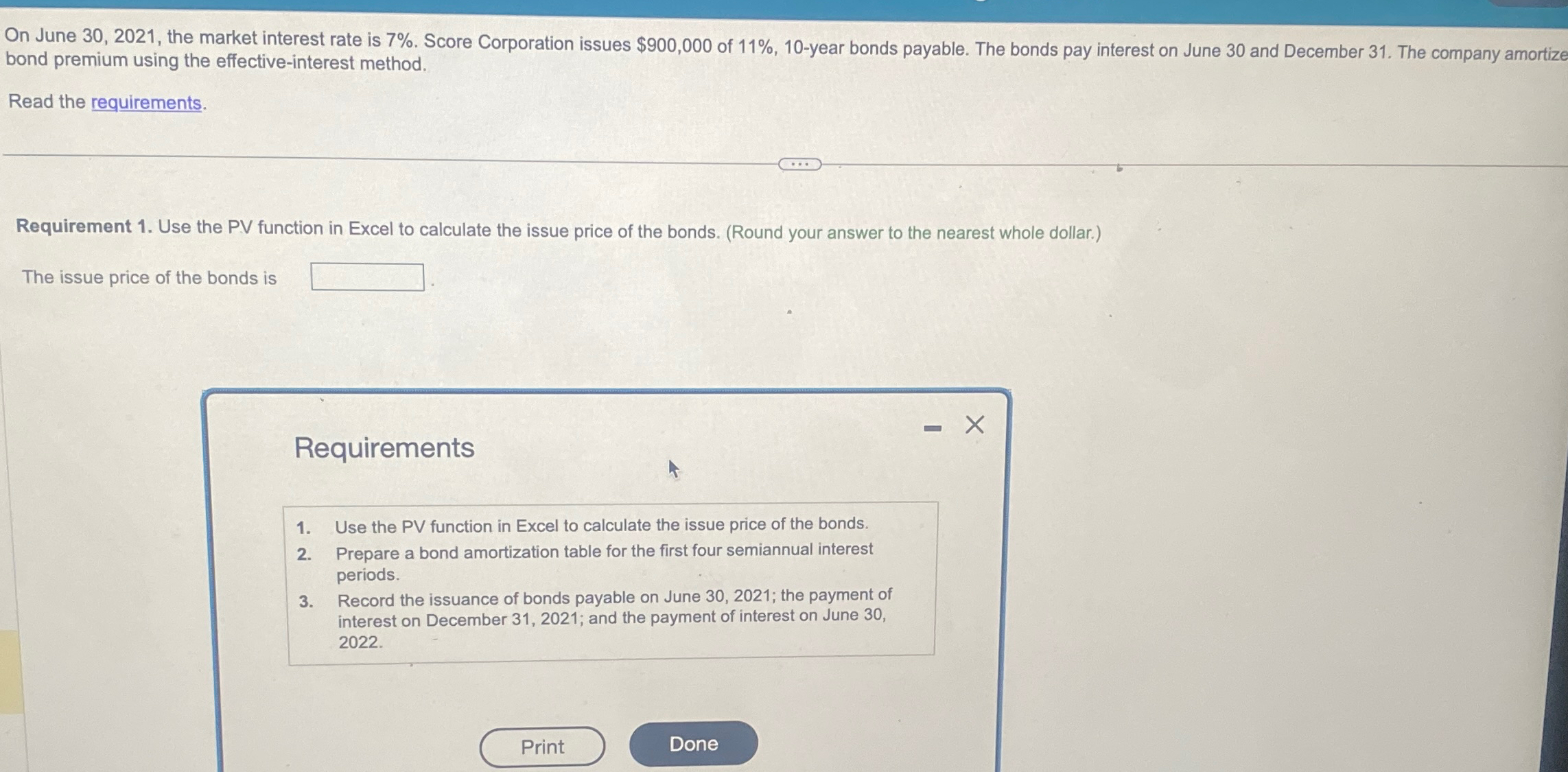 issues $900,000 of 11%,10-year bonds payable. The bonds pay interest on June
