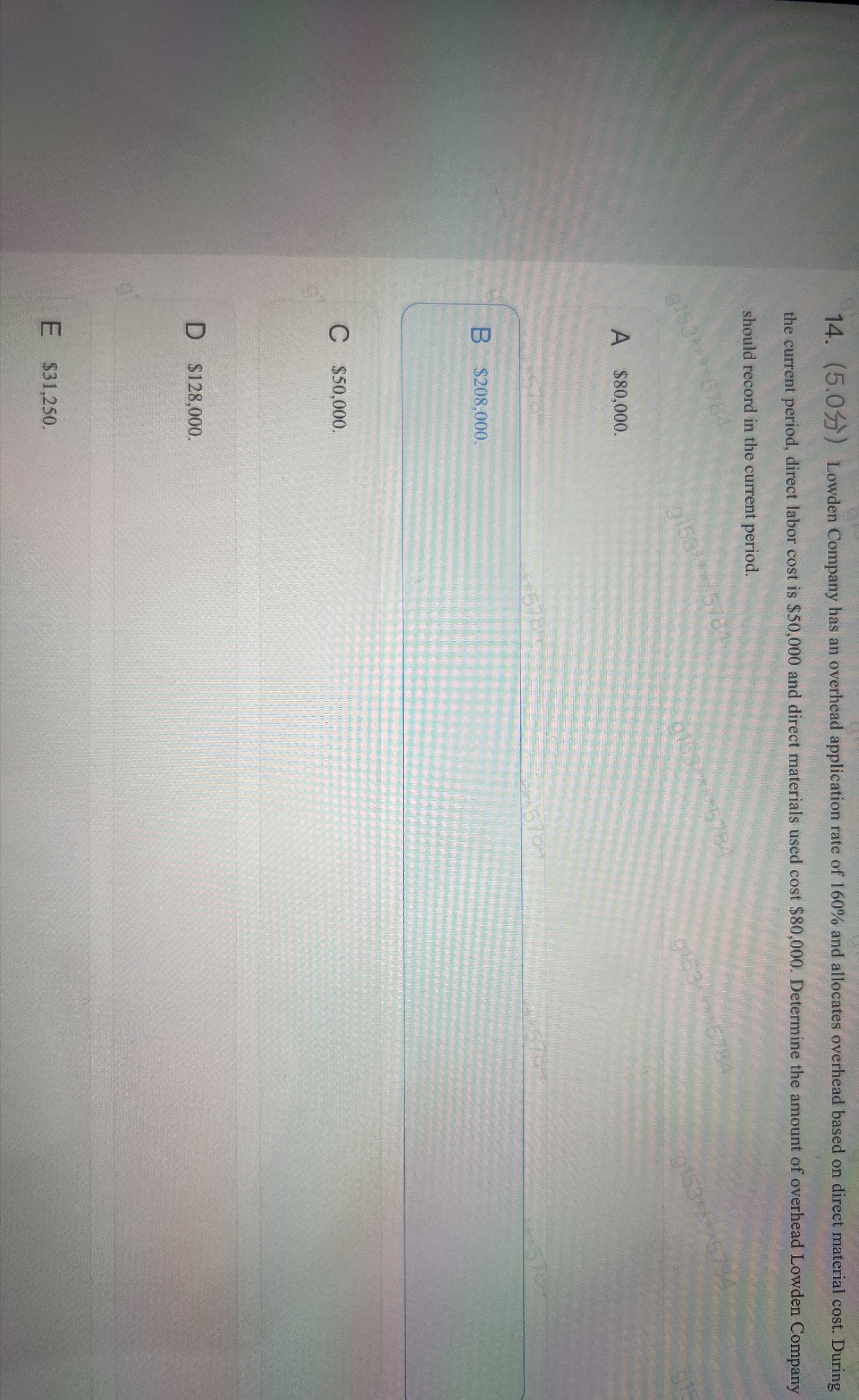allocates overhead based on direct material cost. During the current period, direct