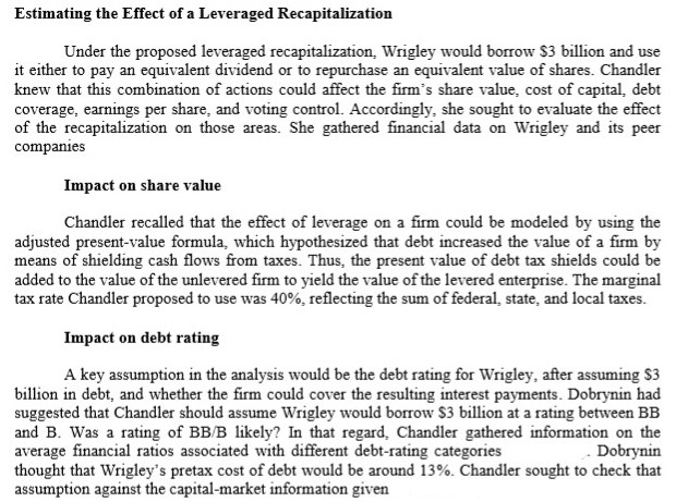 Wrigley would borrow S3 billion and use it either to pay an