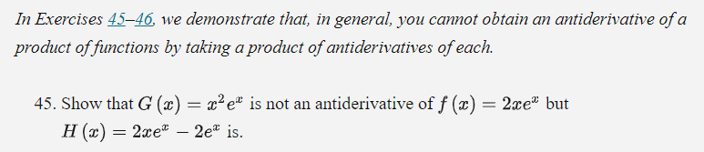 an antiderivative of a product of functions by taking a product of