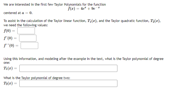 E. 1. as: Find the order 3 Taylor polynomial 73(x) of the