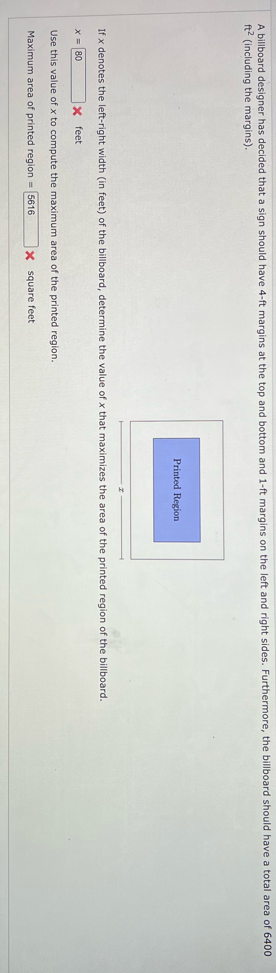 that a sign should have 4-ft margins at the top and bottom