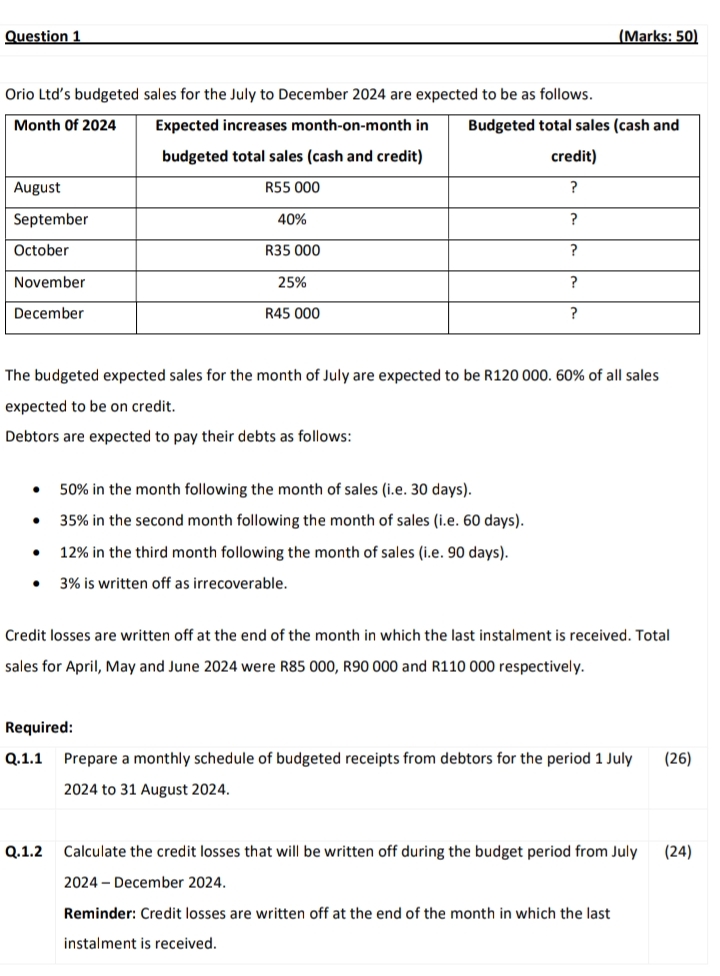to December 2024 are expected to be as follows. \table[[Month Of 2024,\table[[Expected