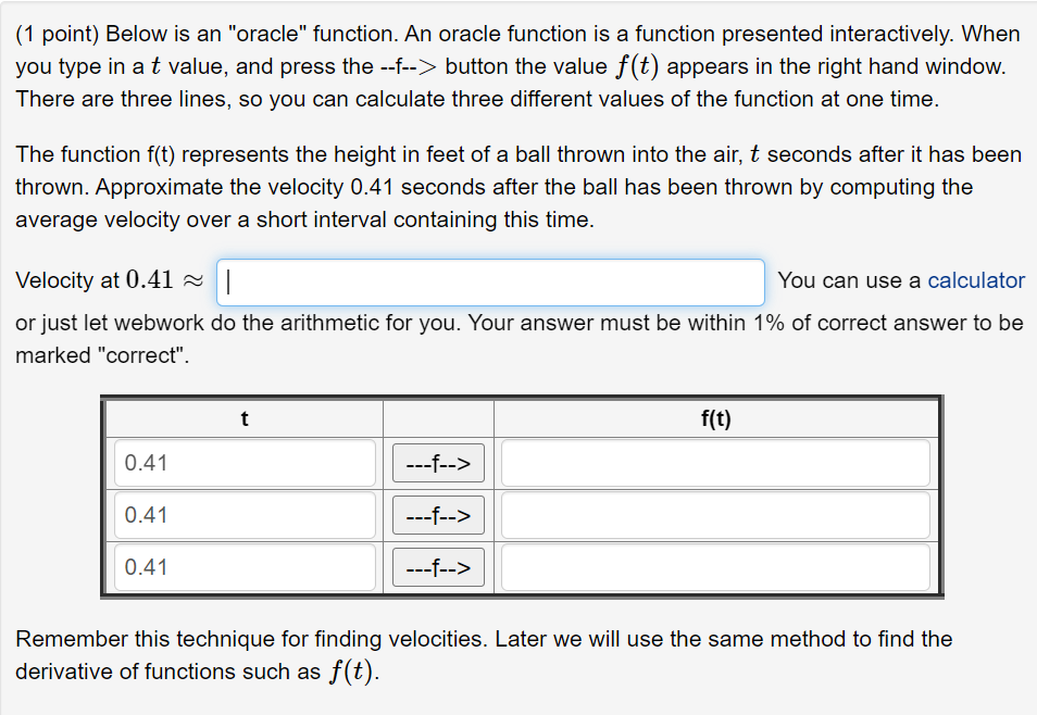  {1 point) Below is an "oracle" function. An oracle function is
