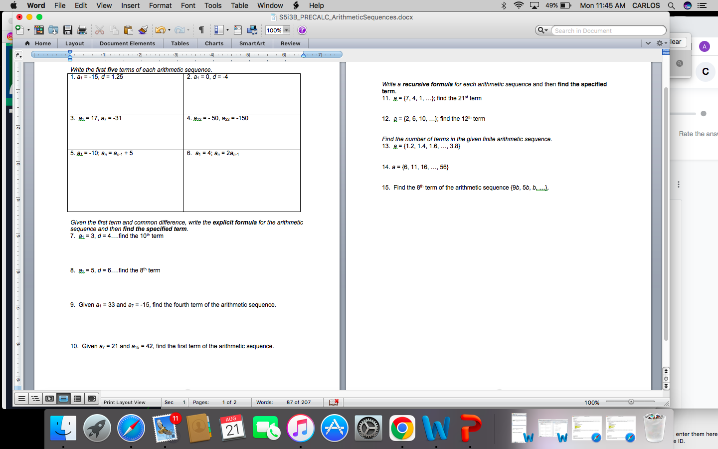  Word File Edit View Insert Format Font Tools Table Window $