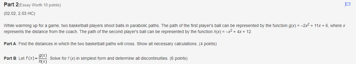 points} Part 2(Essay Worth 10 points) (02.02, 2.03 HC) While warming up
