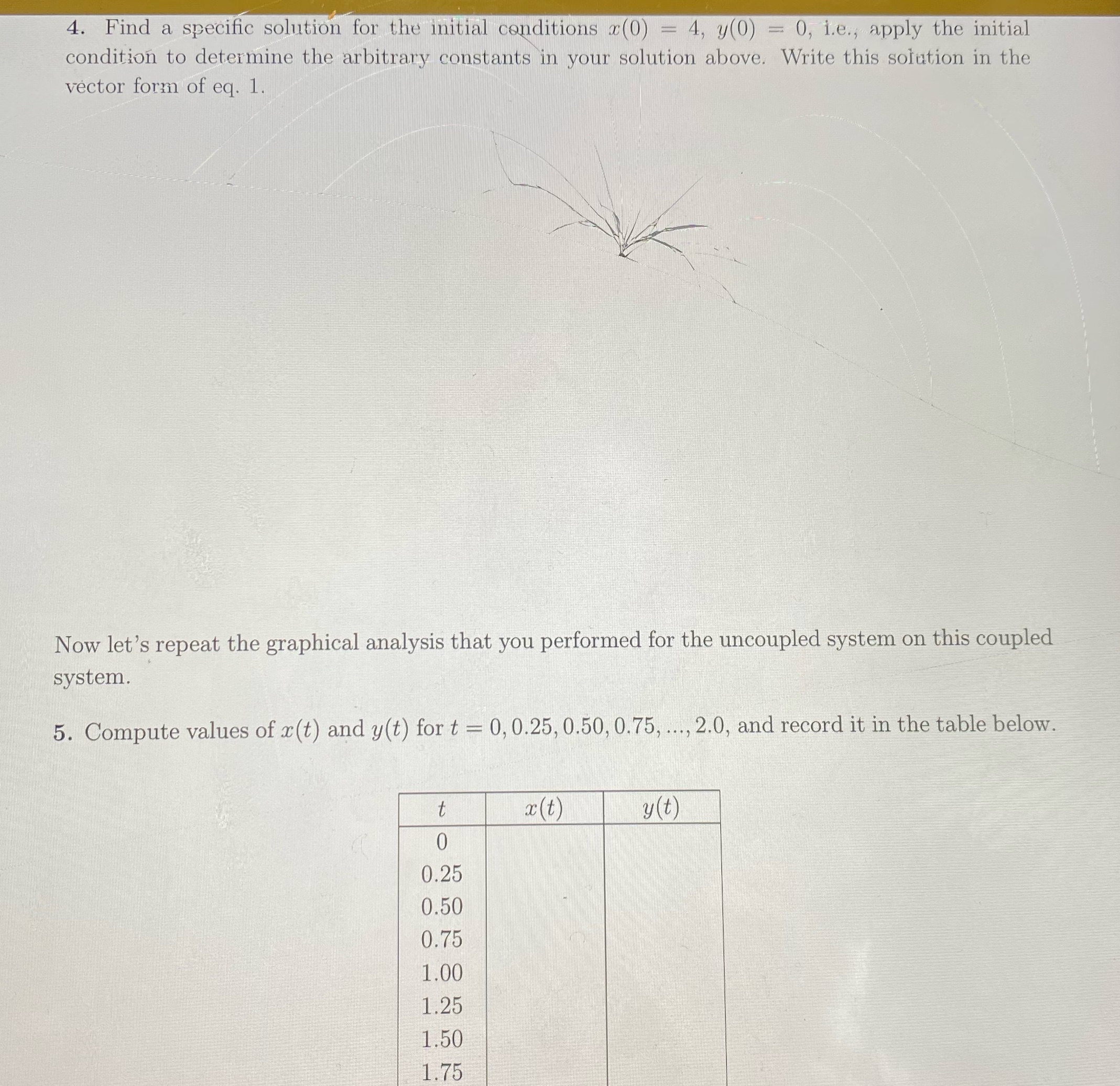 4, y(0) = 0, i.e.; apply the initial condition to determine the