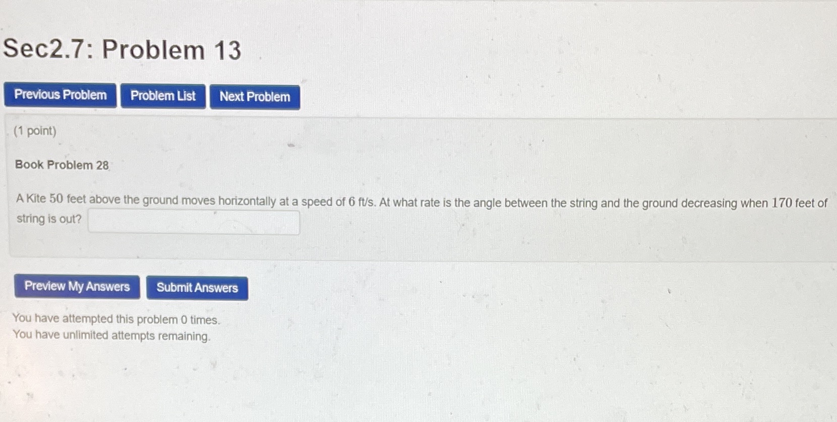  Sec2.7: Problem 13 Previous Problem Problem List Next Problem (1 point)