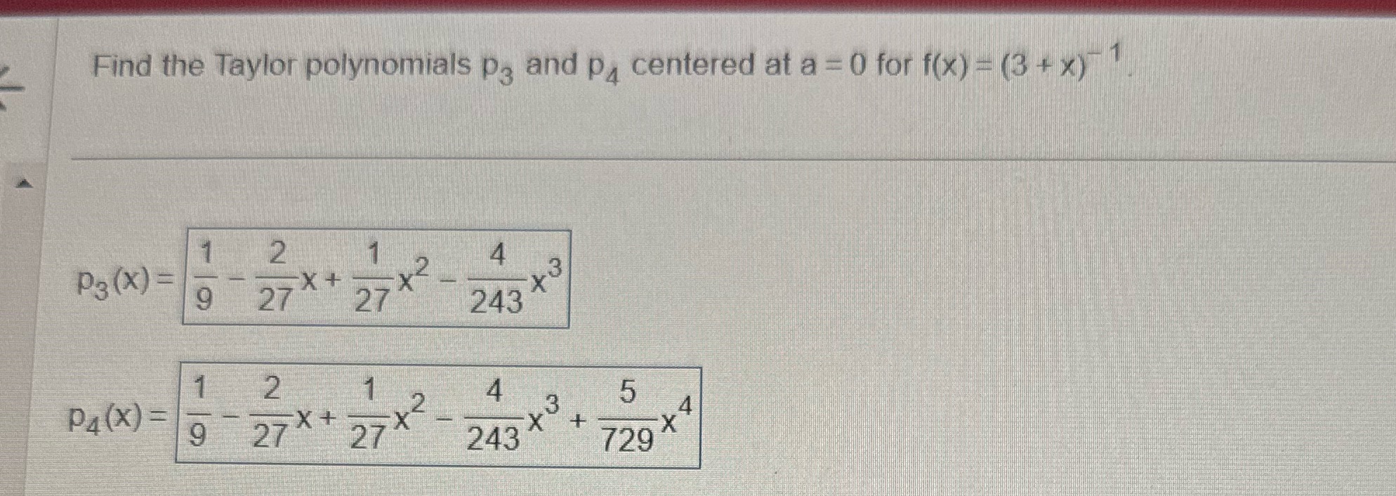 and PA centered at a = 0 for f(x) = (3+x) 2