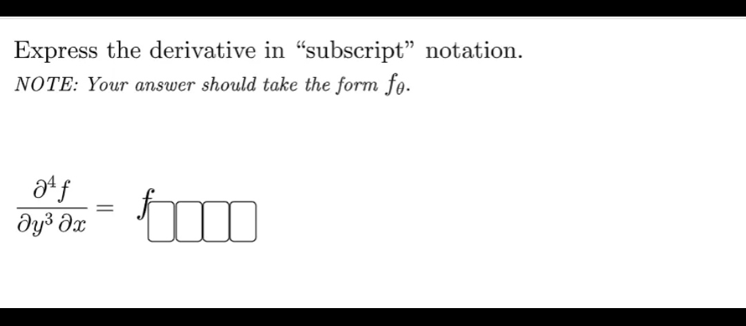 fx(x, 3) = (e) fu ( 2, y) =\fFind the partial derivative.