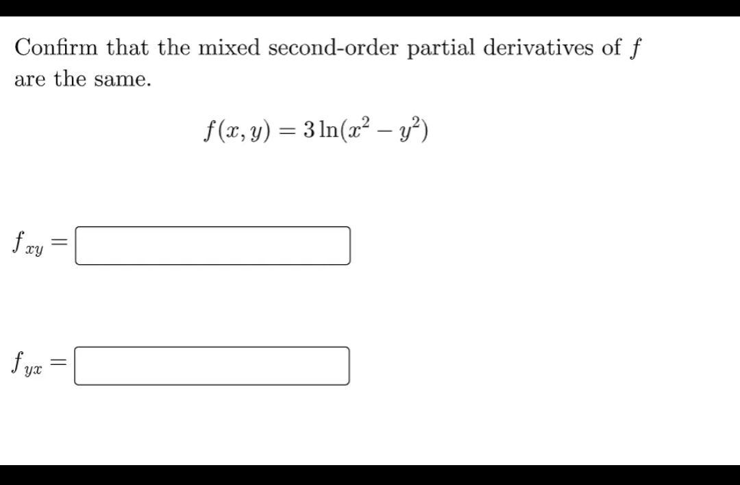 = fur =Express the derivative in "subscript" notation. NOTE: Your answer should