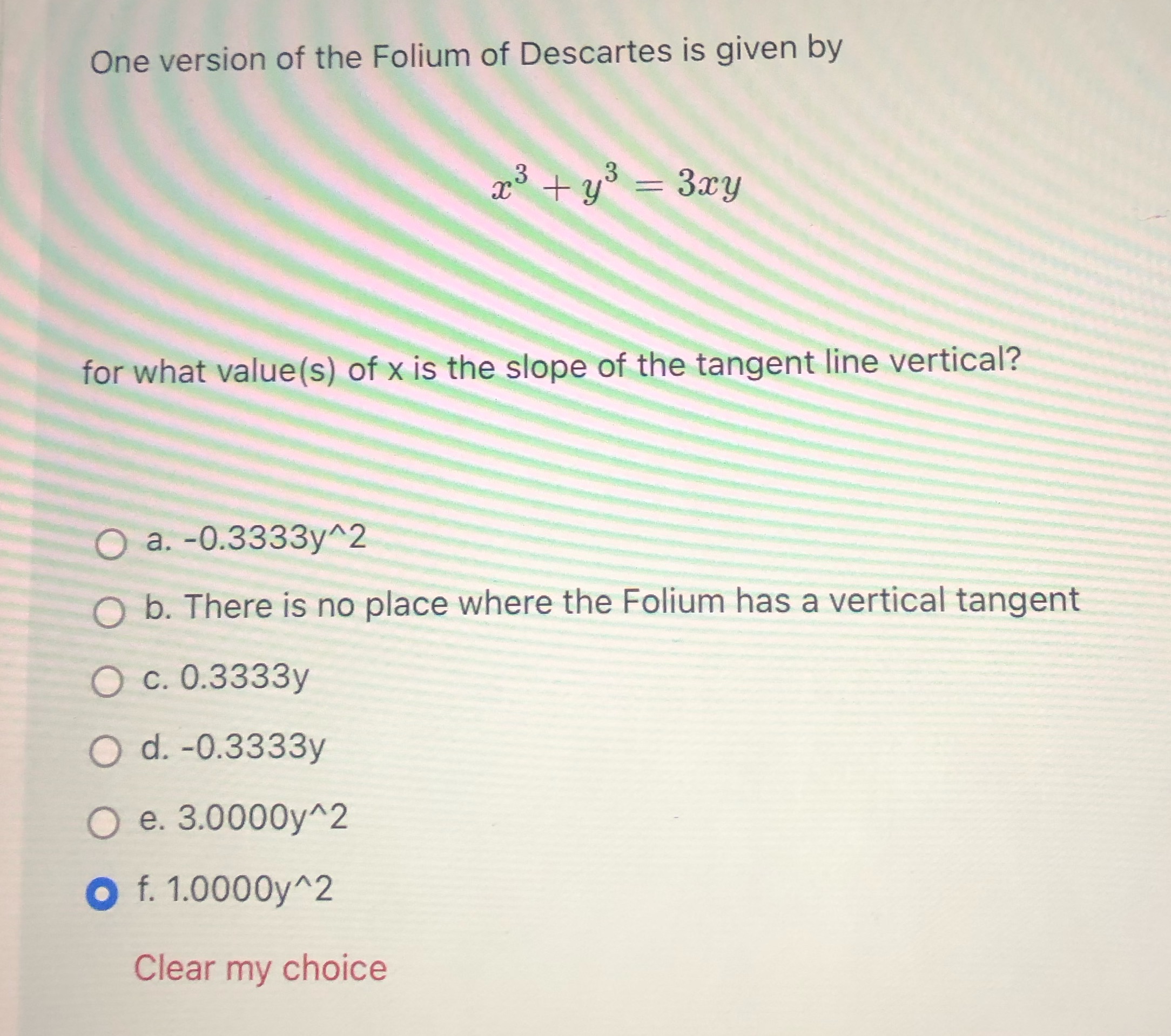 3 3xy for what value(s) of x is the slope of the