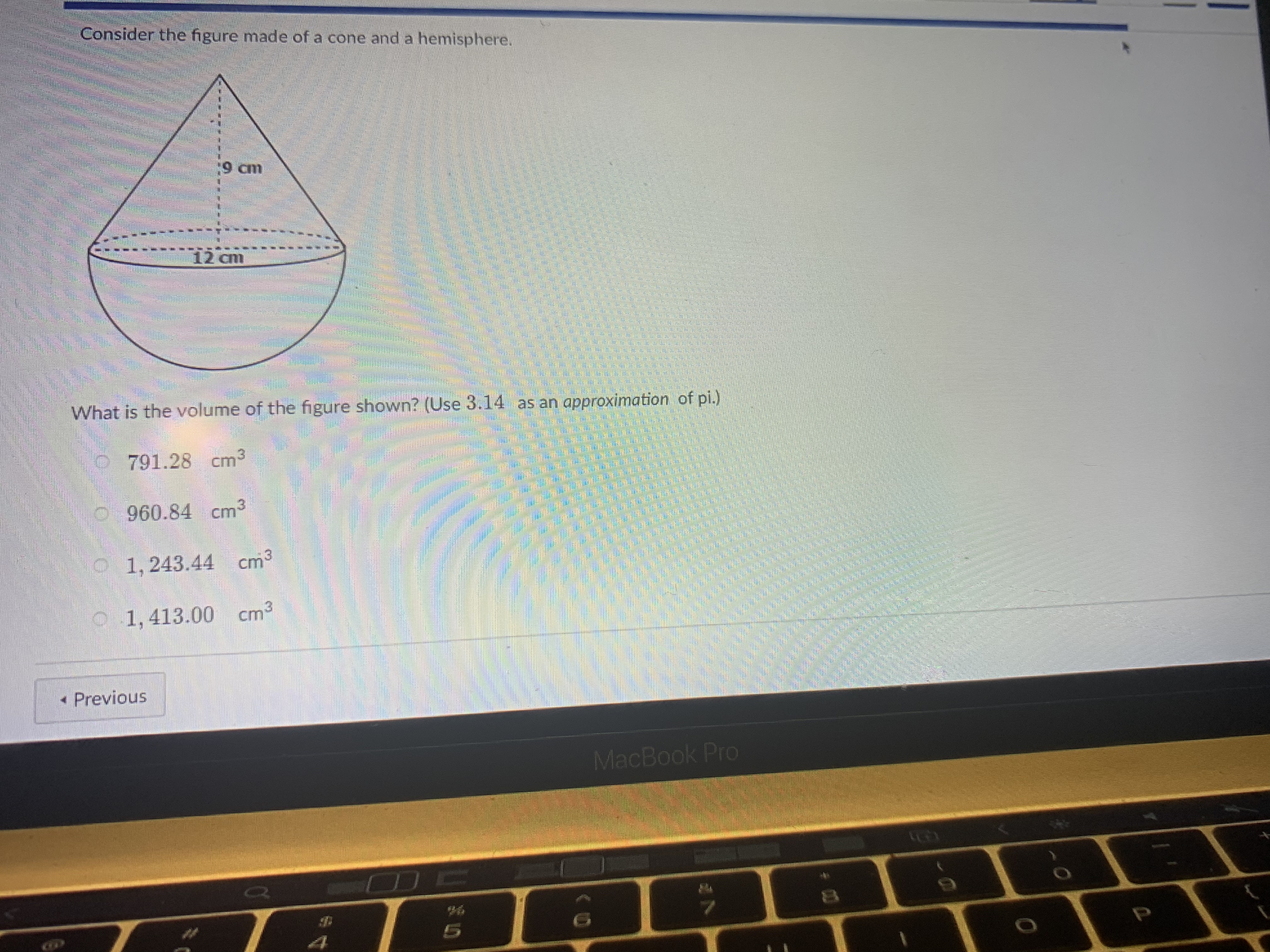 The volume of the smaller cake pan will be i the volume