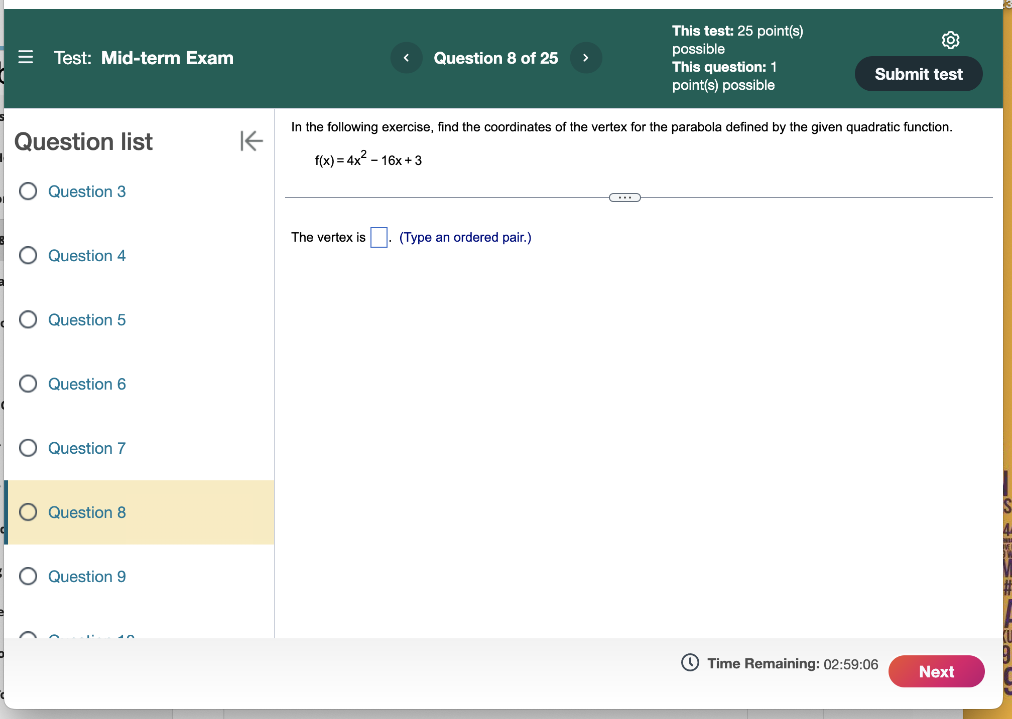 numbers in the equation.) O Question 3 Write an equation for the