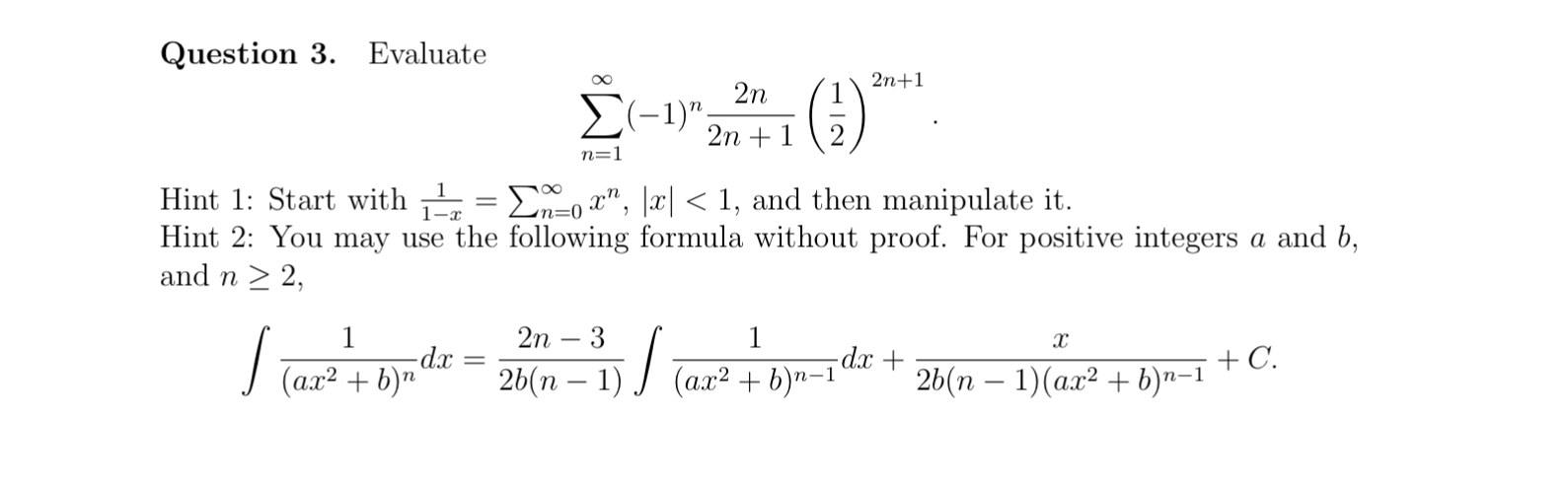 ) 2n+1 (2) Hint 1: Start with I]: = 21:0 :17\