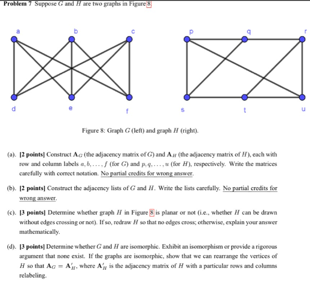  Problem 7 Suppose G and # are two graphs in Figure