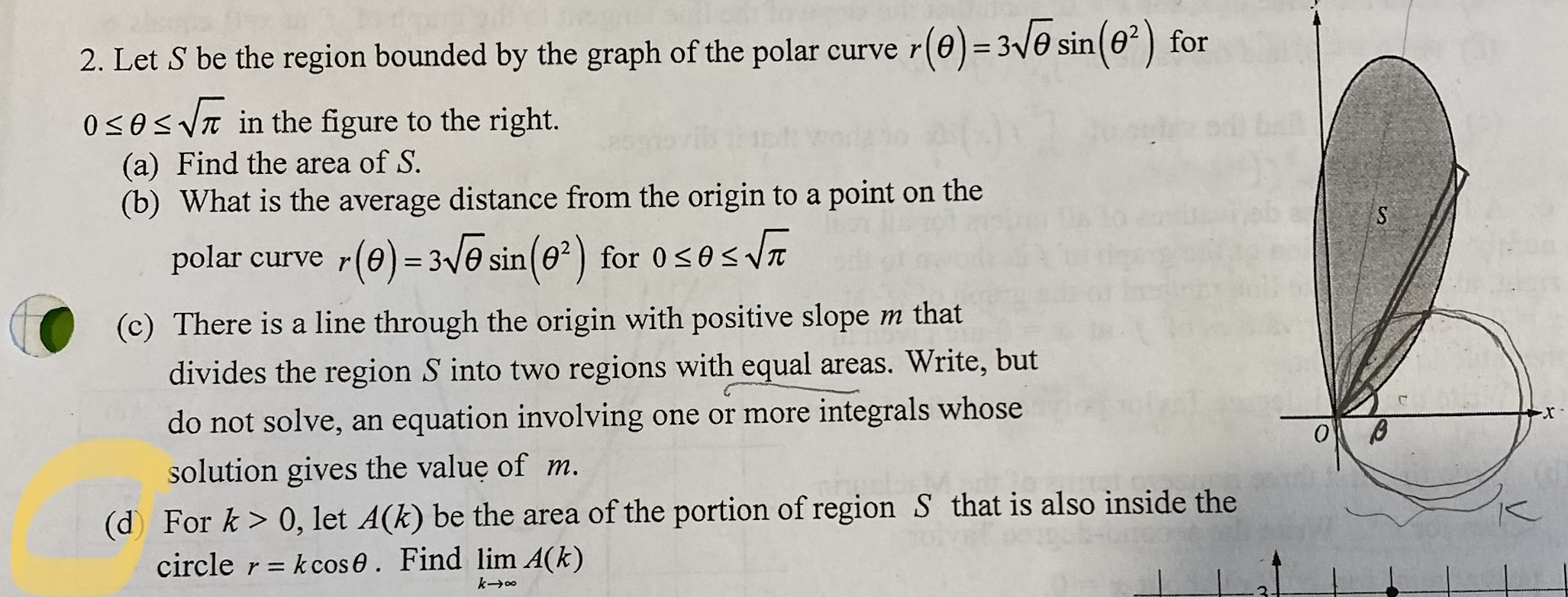 Please solve and explain the solution for question d) only: 2.
