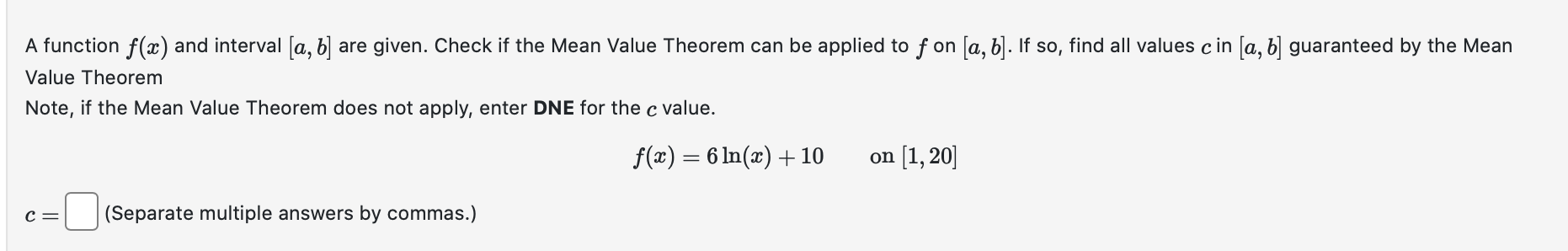 the Mean Value Theorem can be applied to f on [a, b].
