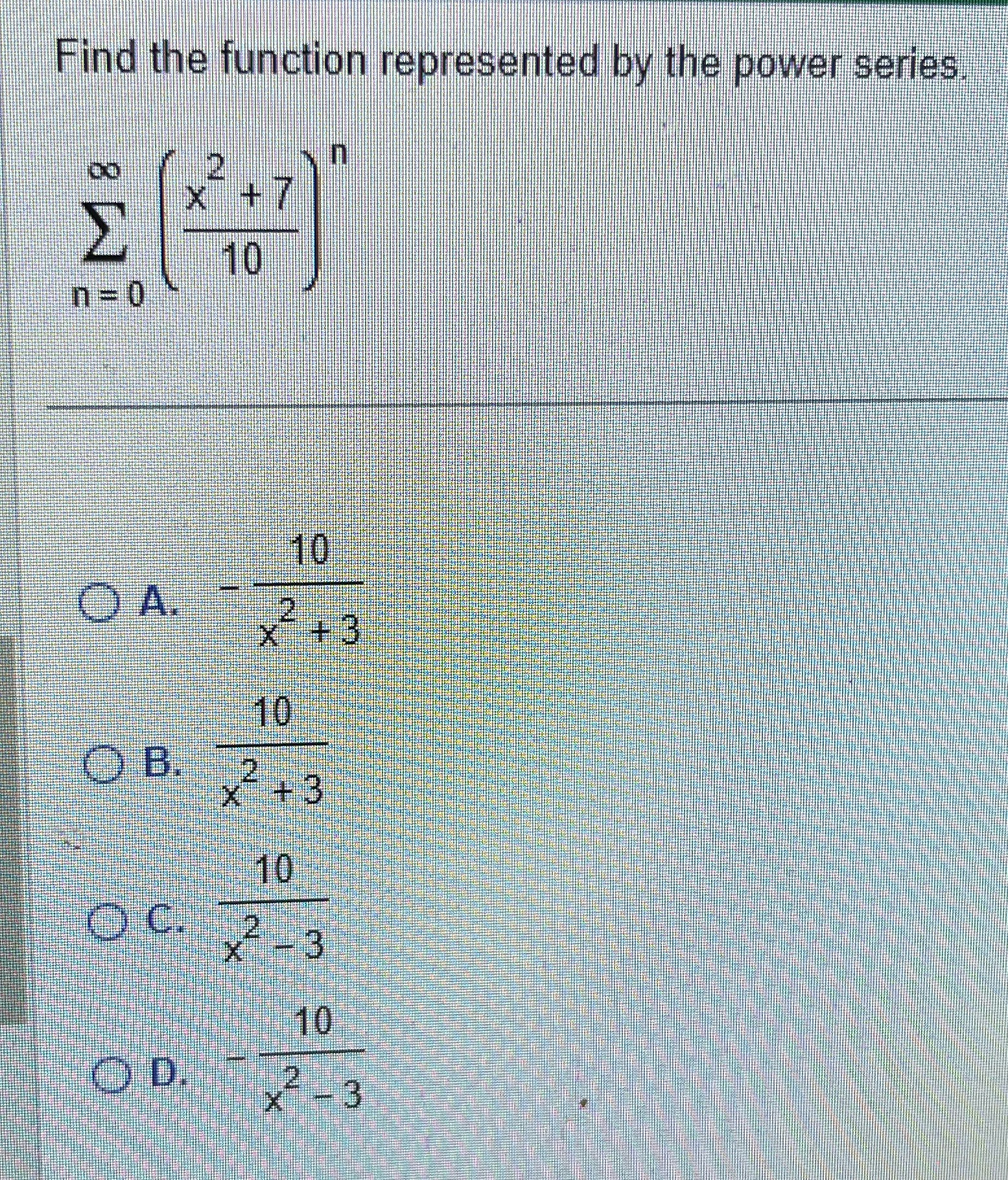 = 0 10 O A. 2 X -+3 10 O B. 2+3