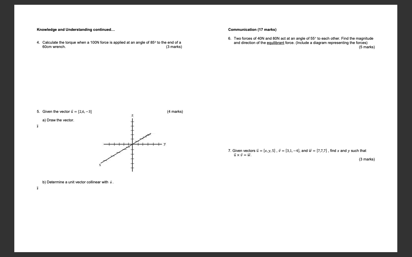 40N and 80N act at an angle of 55 to each other.