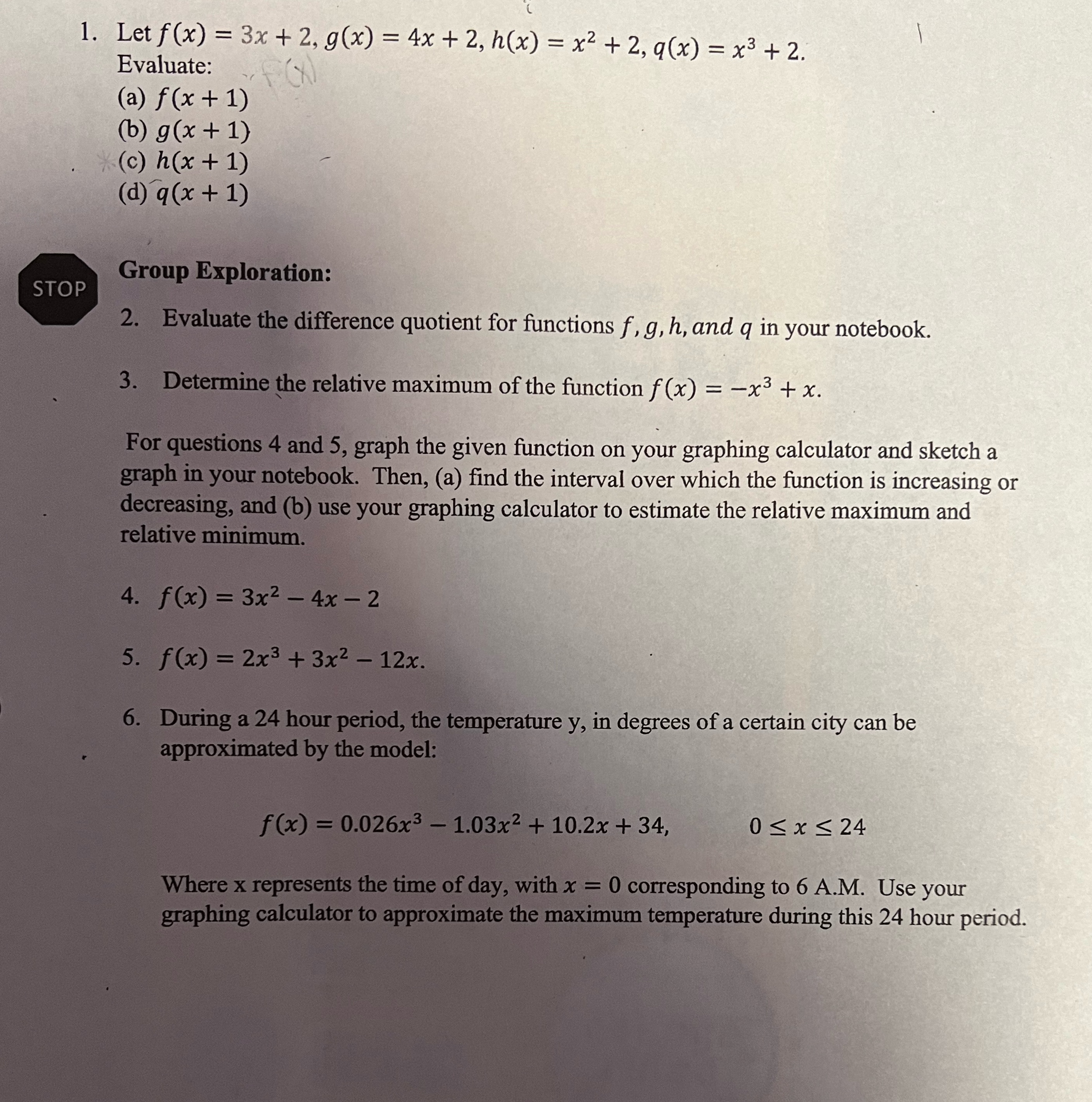 Need help 1. Let f (x) = 3x + 2, g(x)