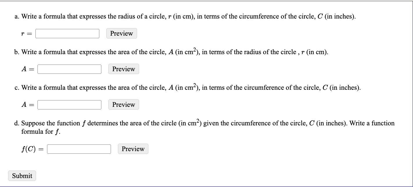 cm2), in terms of the square's side length, s (in cm). A