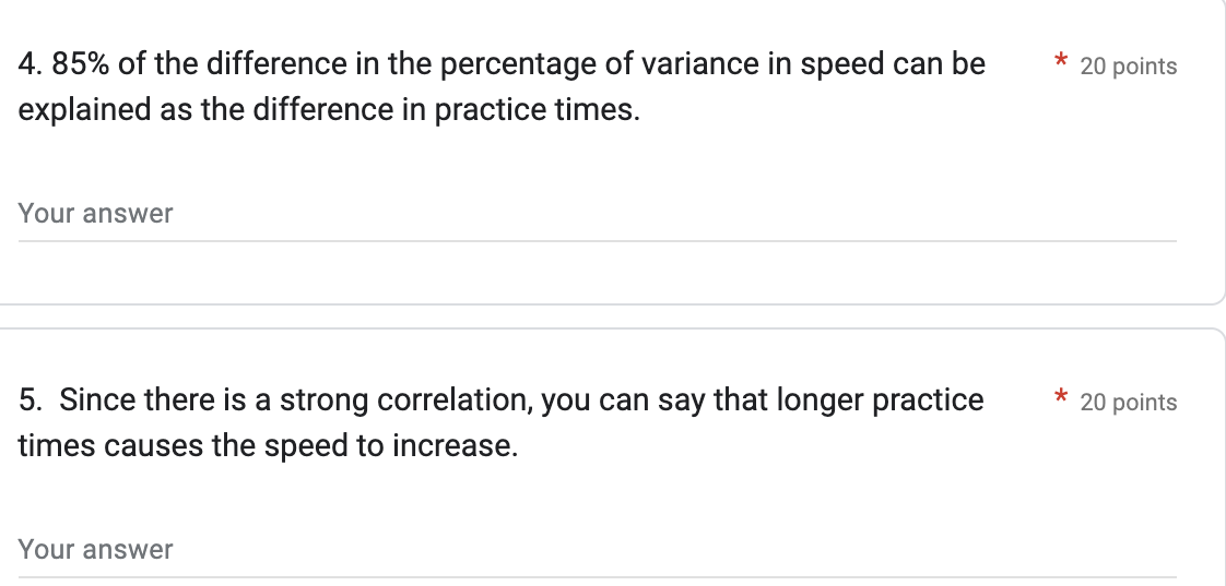 coefcient between the variables for the amount of * 20 points calcium