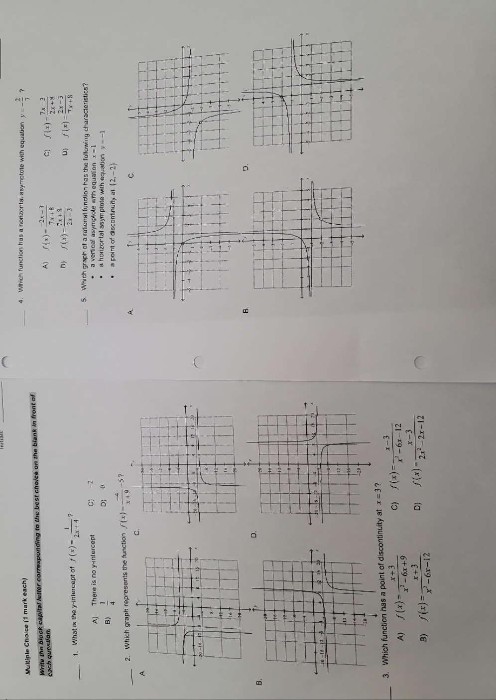  Math Pre-Calculcs 30 please DO NOT provide website as an answer