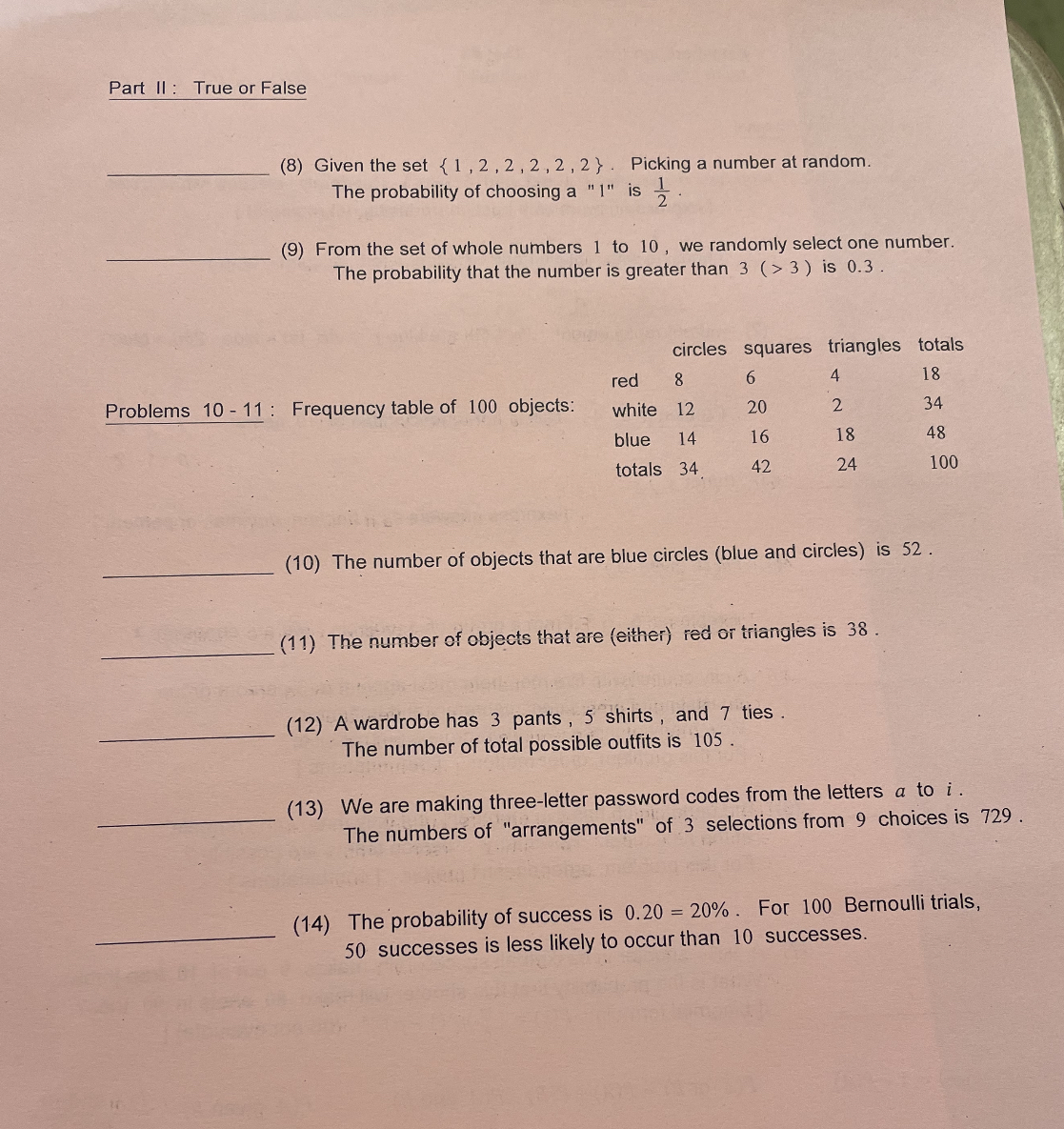 1 , 2 , 2, 2, 2, 2 } . Picking a