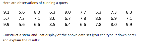 you. Here are observations of running a query 9.1 5.6 8.0 6.3