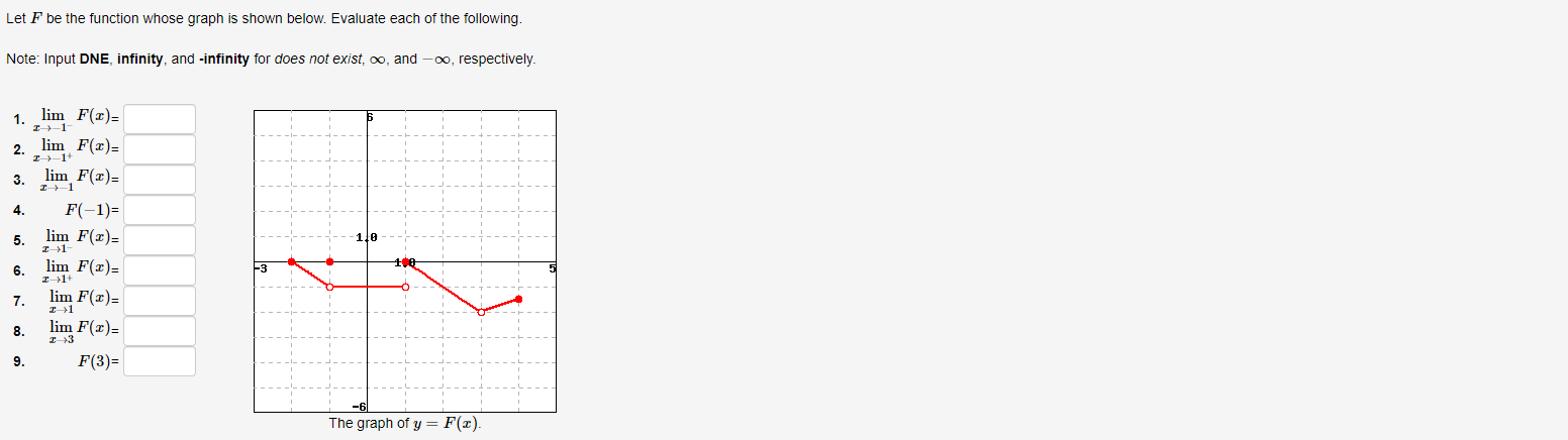 not exist, oo, and -co, respectively. 1 . lim F(x)= 2. lim