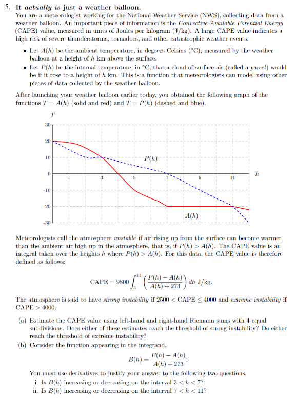 in the integrand, B(h) = P(h) - A(h) A(h) + 273 You