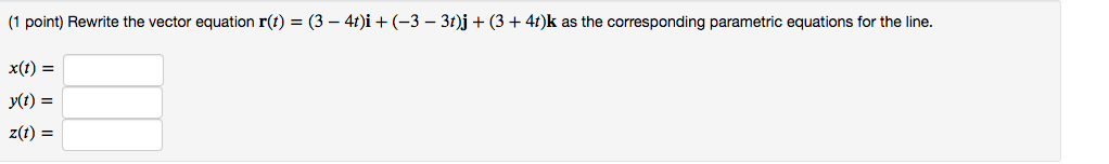 of the symmetric equations for the line. (quotient involving x) (quotient involving